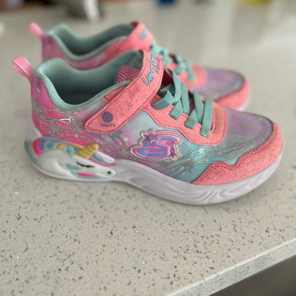 Skechers Pink and Green Athletic Shoes